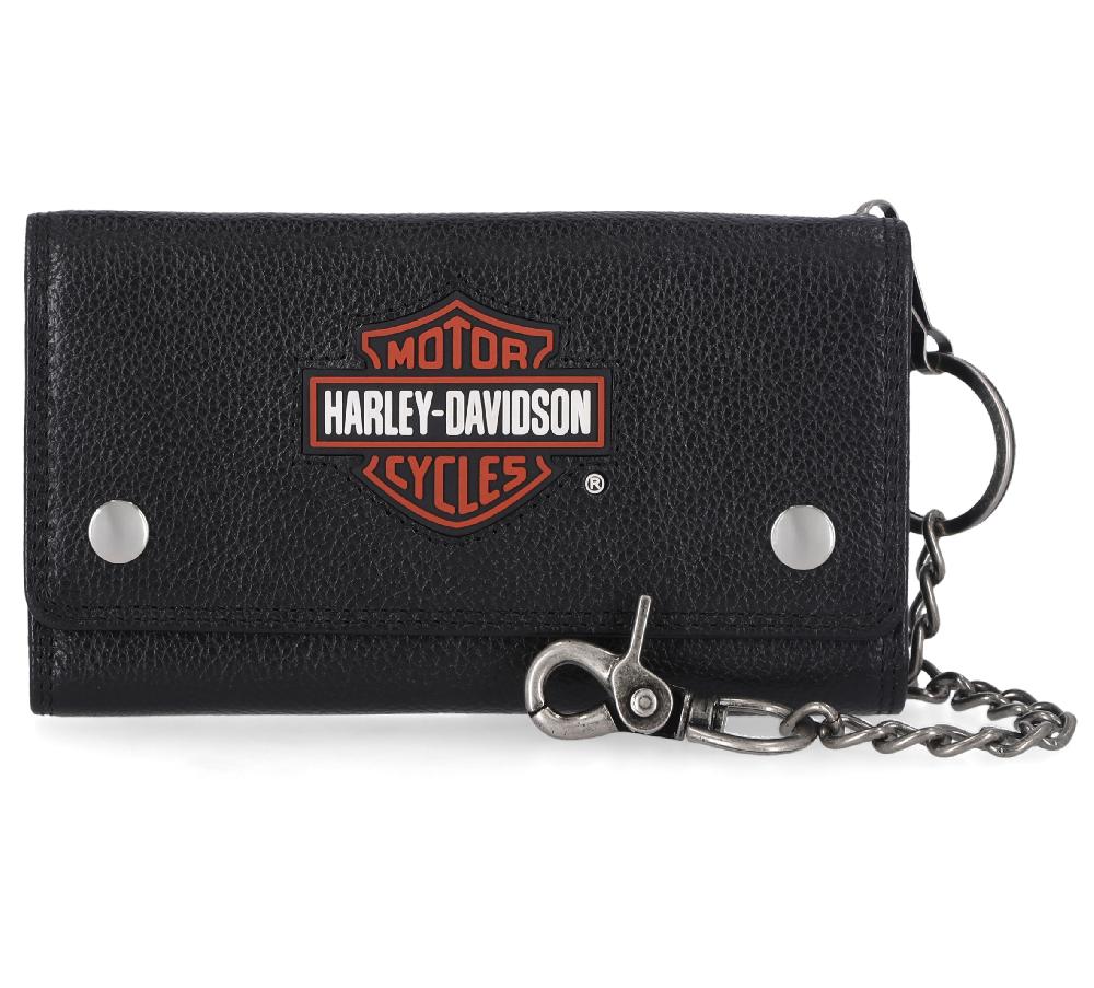 Harley Bar & Shield Trucker Wallet With Chain