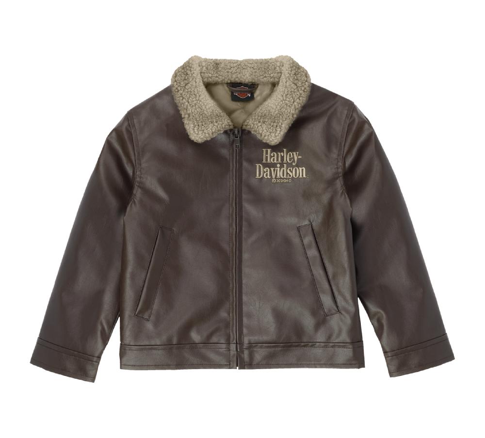 Harley Big Boys Faux Leather Sherpa Jacket