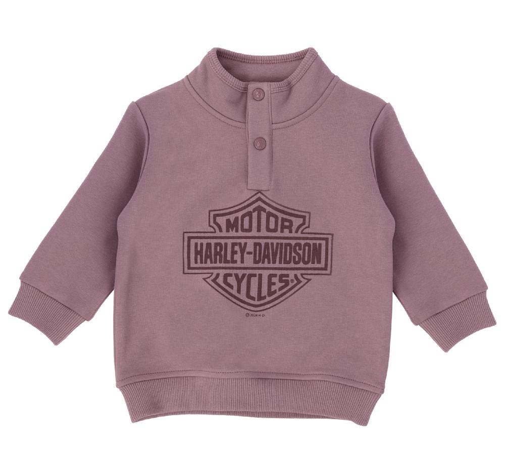 harley Big Girls Fleece Snap Placket Pullover