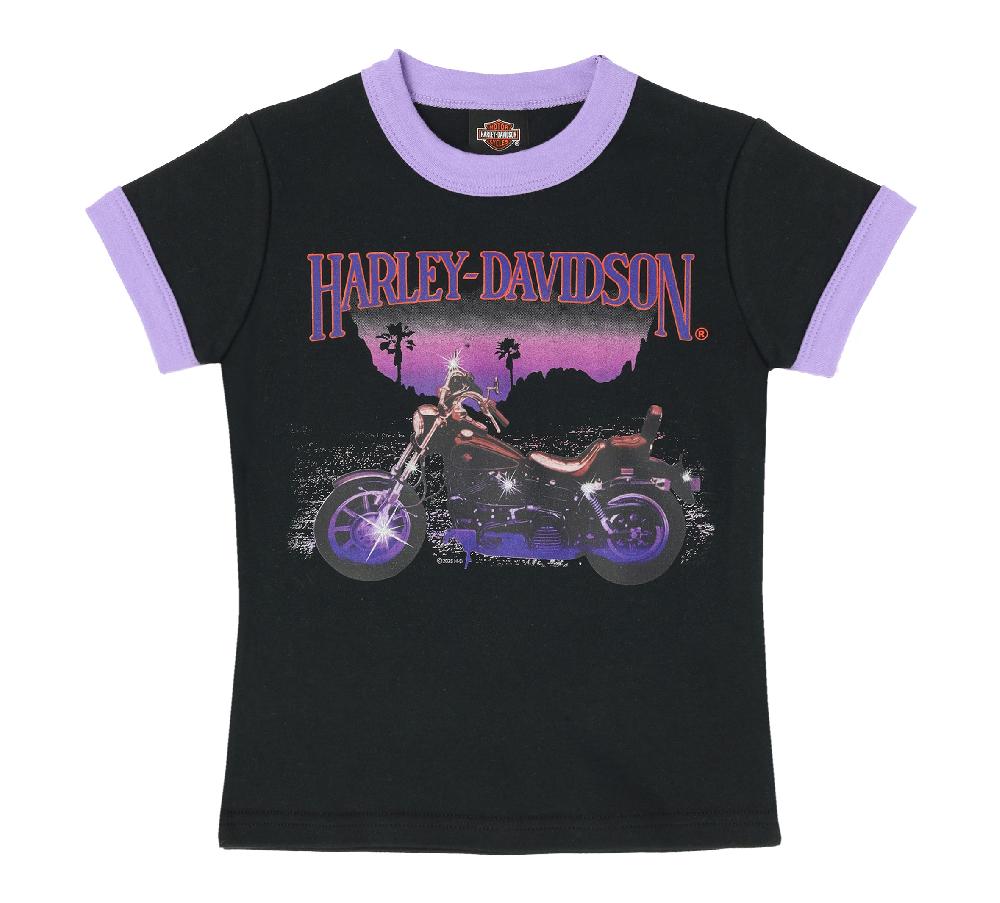 harley Big Girls Ribbed Ringer Tee