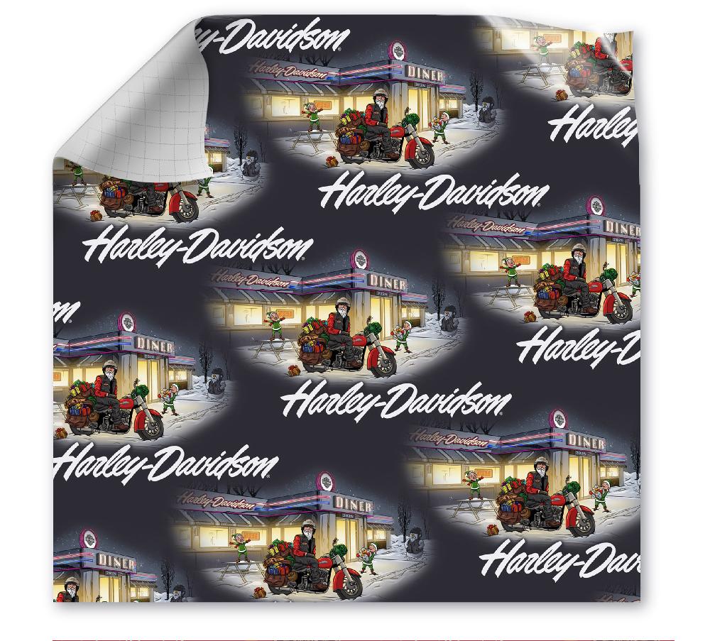 Harley Biker Santa Gift Wrap