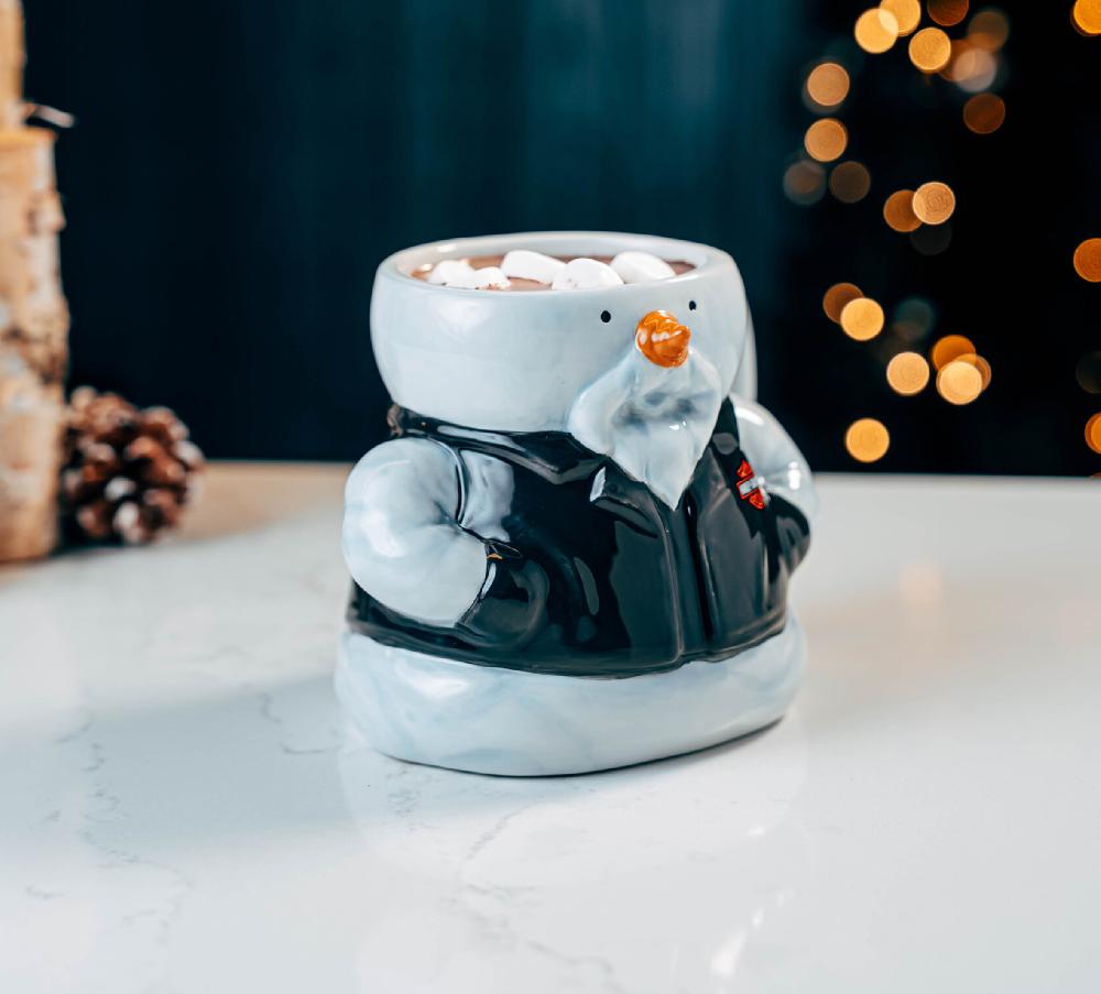 Harley Biker Snowman Sculpted Mug