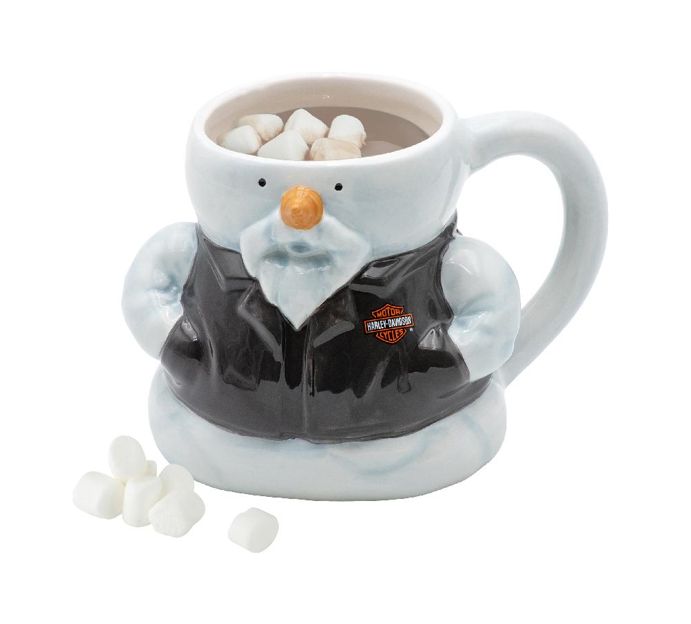 harley Biker Snowman Sculpted Mug