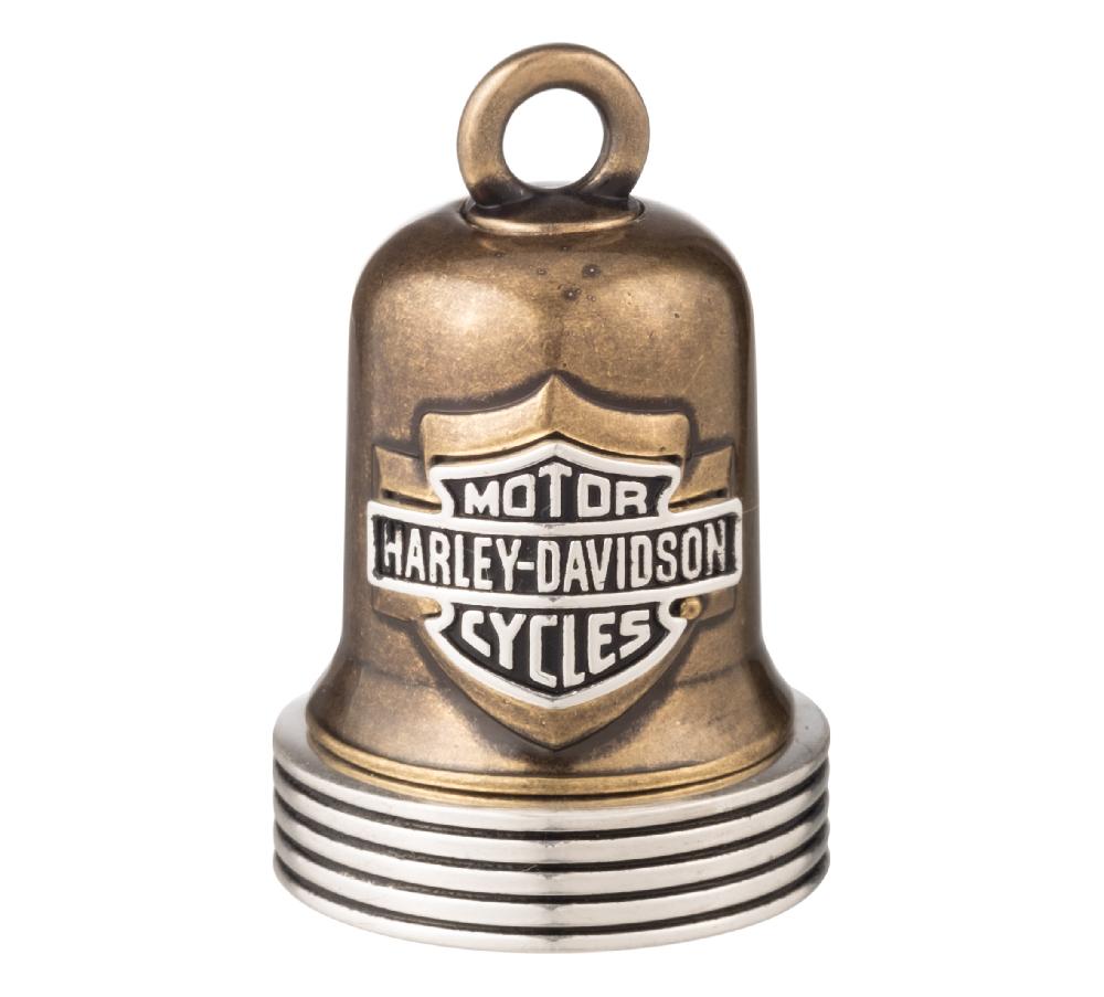 harley Brass Ribbed Edge Logo Ride Bell