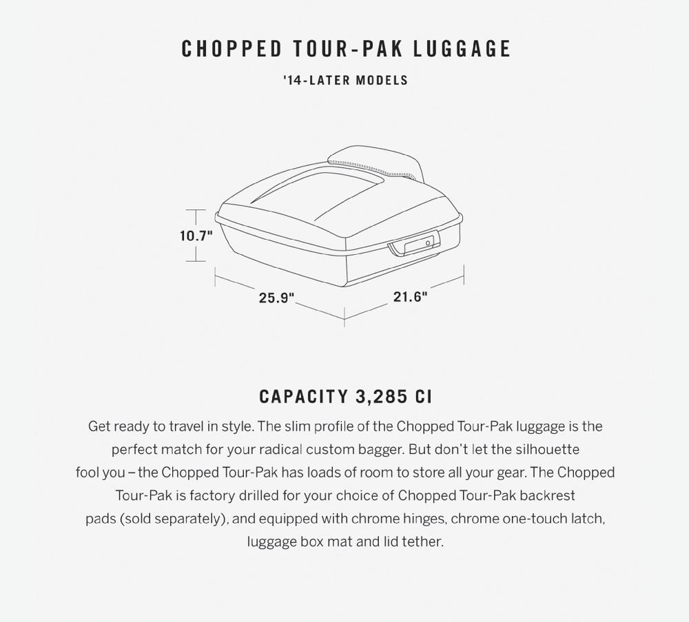 Harley Chopped Tour-Pak Luggage - Rally Red