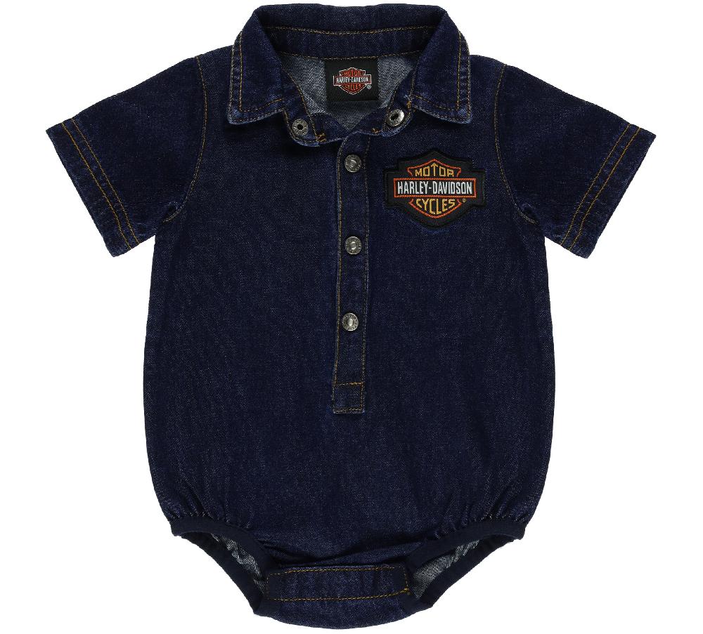 harley Creeper - Infant Girls Bar & Shield Denim
