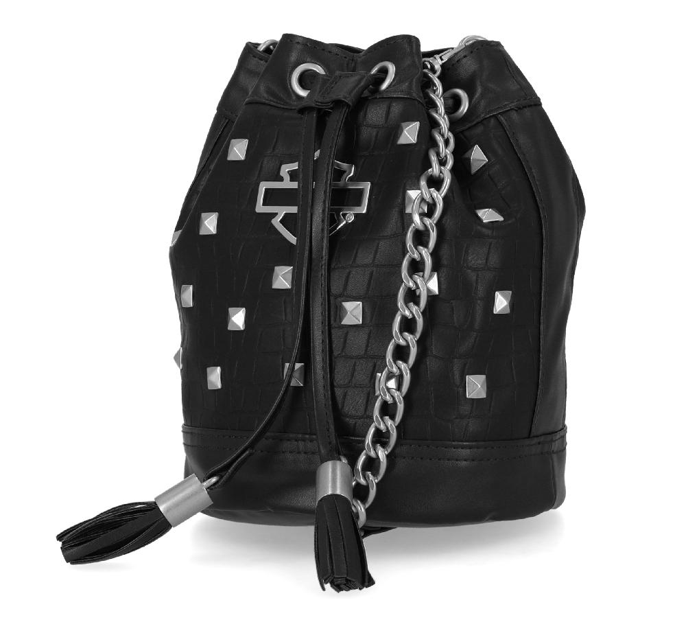 Harley Croco Drawstring Stud Bag