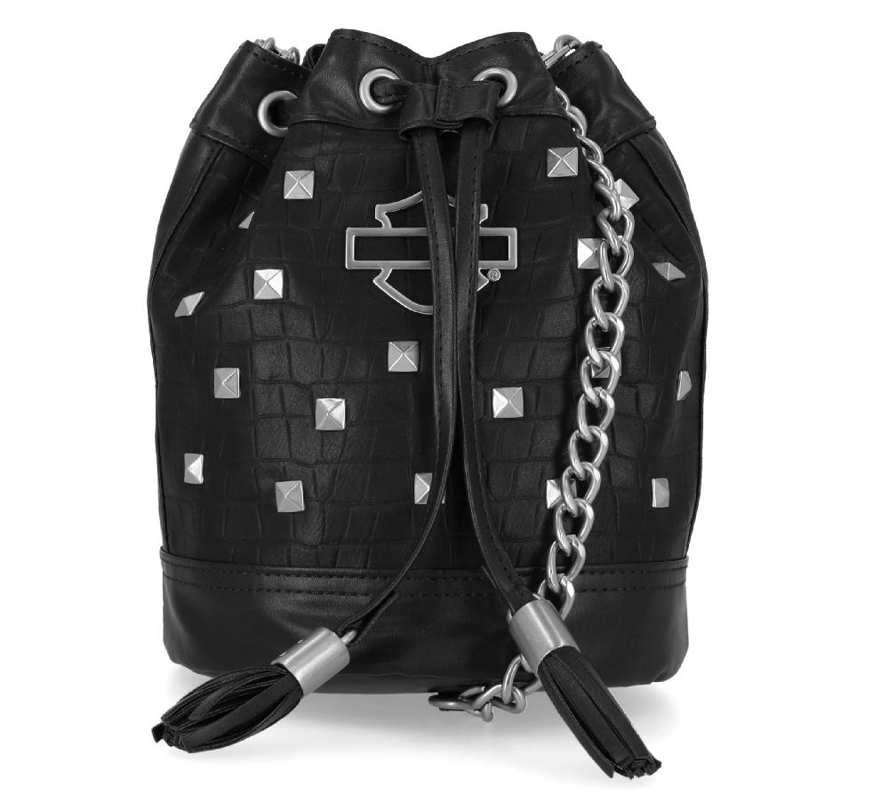 harley Croco Drawstring Stud Bag