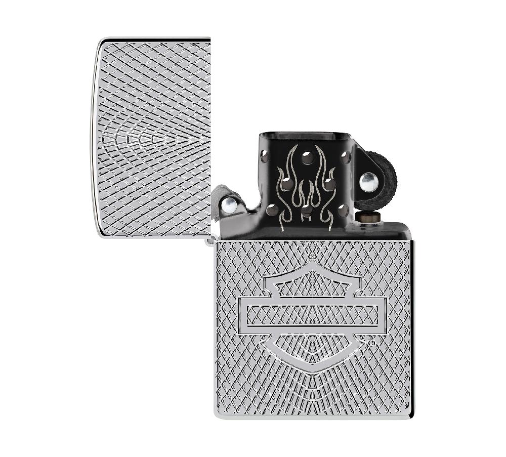 Harley Harley-Davidson Armor High Polish Chrome Deep Carve Windproof Lighter