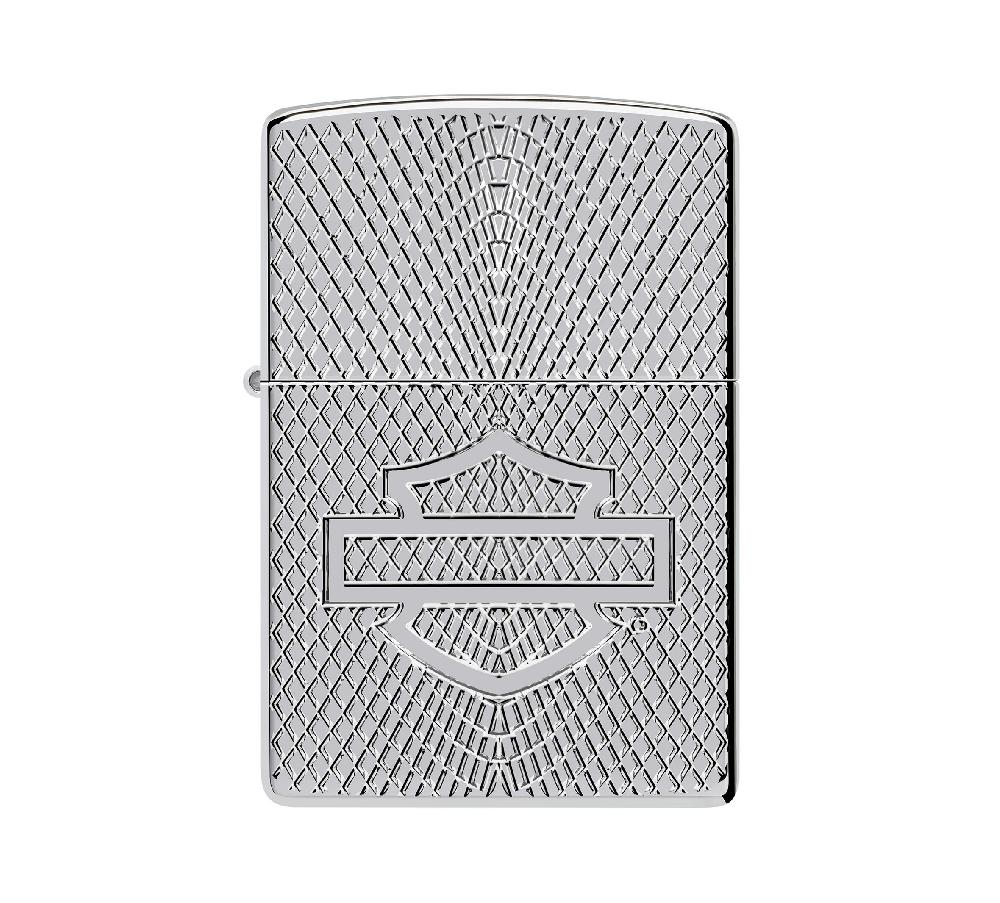 harley Harley-Davidson Armor High Polish Chrome Deep Carve Windproof Lighter