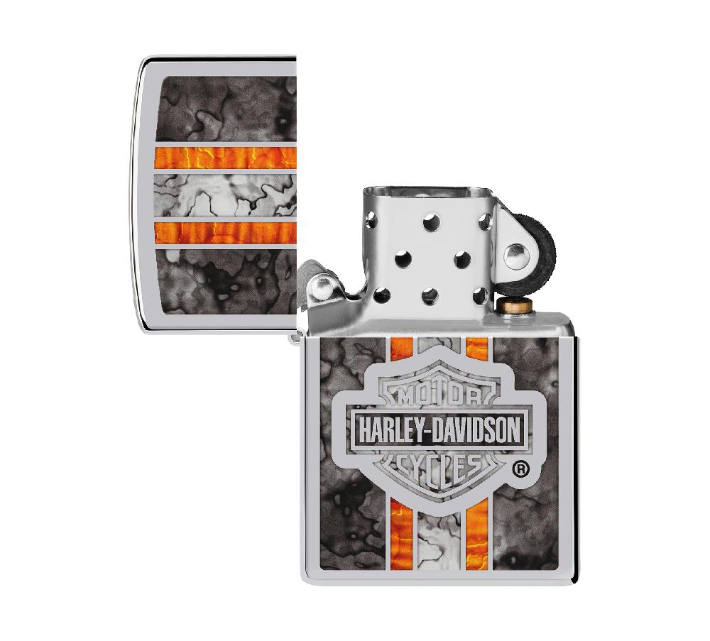 Harley Harley-Davidson Bar & Shield Fusion High Polish Chrome Windproof Lighter