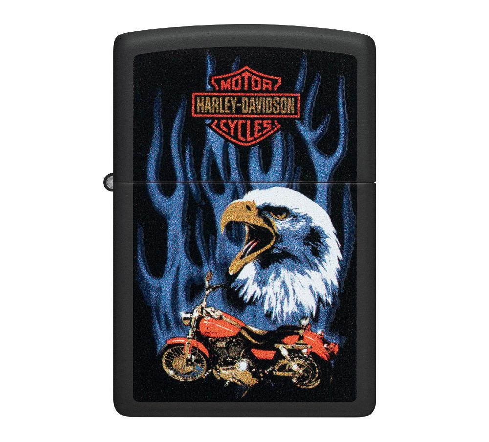 harley Harley-Davidson Eagle Flame Matte Black Windproof Lighter