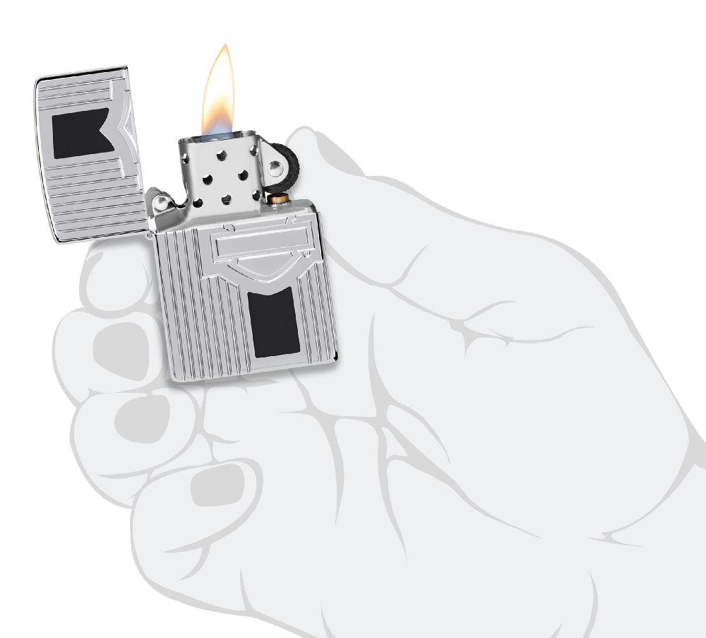 Harley Harley-Davidson® 2025 Limited Edition Deep Carve Armor® High Polish Chrome Windproof Ligher