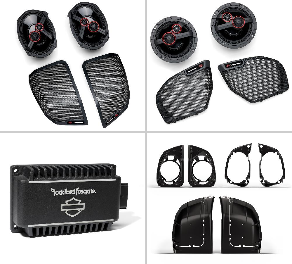 harley Harley-Davidson® Audio Powered By Rockford Fosgate® Stage III 4-Speaker Kit – With Saddlebag Lid Cut-In System