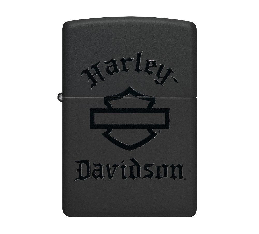Harley Harley-Davidson® Bar And Shield Logo Color Image Black Matte Windproof Lighter