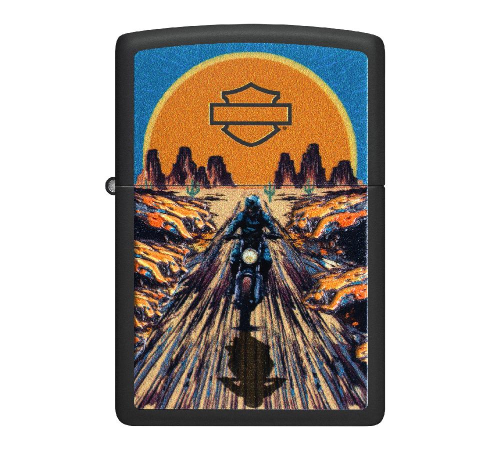 harley Harley-Davidson® Desert Color Image Design Black Matte Windproof Ligher