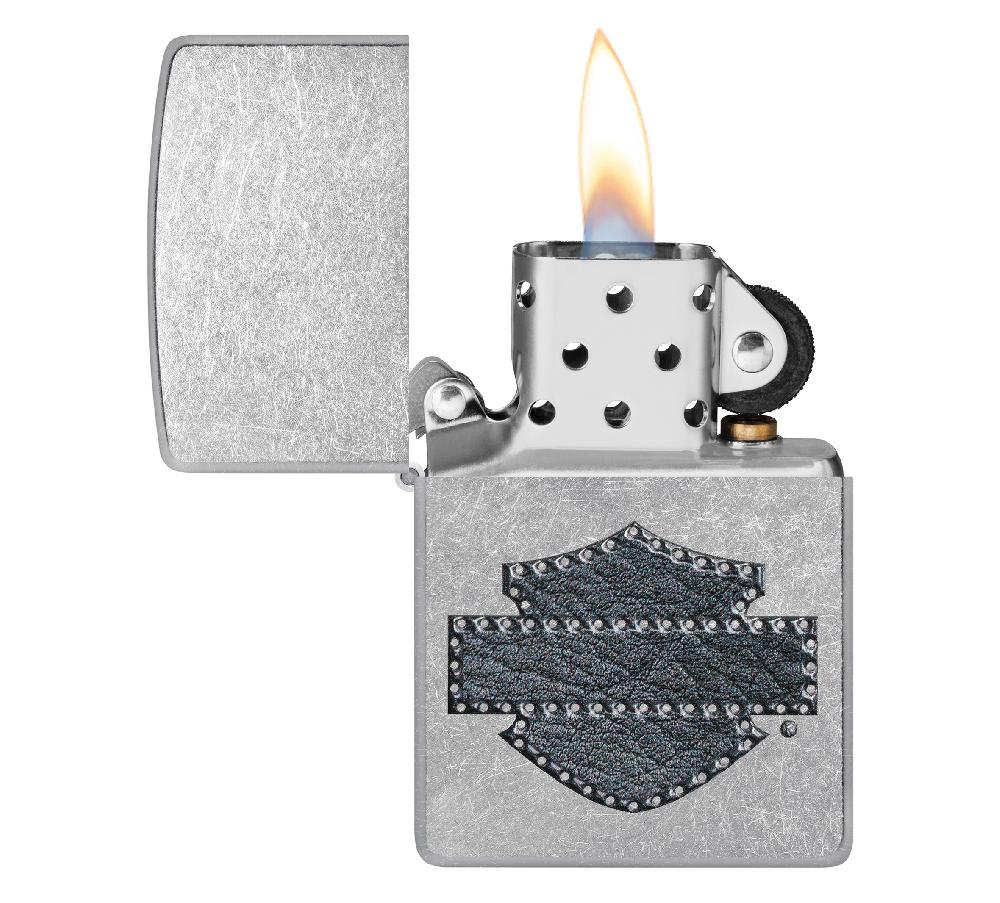 Harley Harley-Davidson® Leather Logo Color Image Street Chrome Windproof Ligher