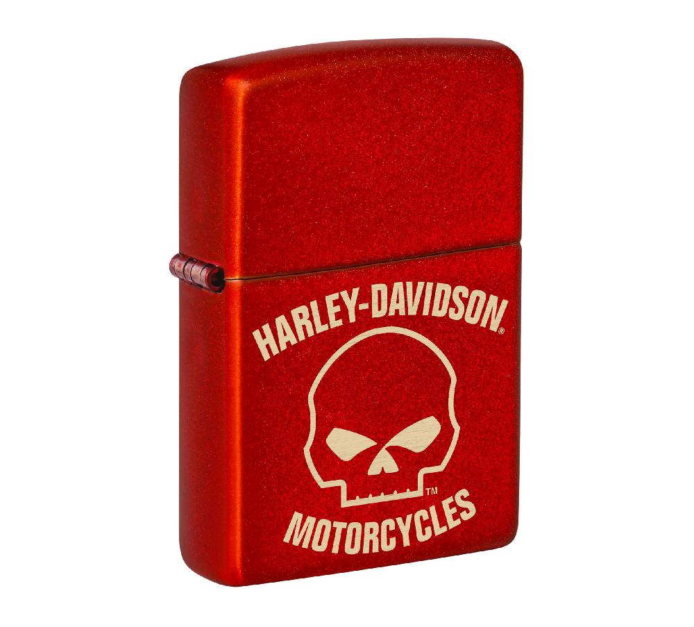 Harley Harley Davidson Willie G Skull Laser Metallic Red Windproof Lighter