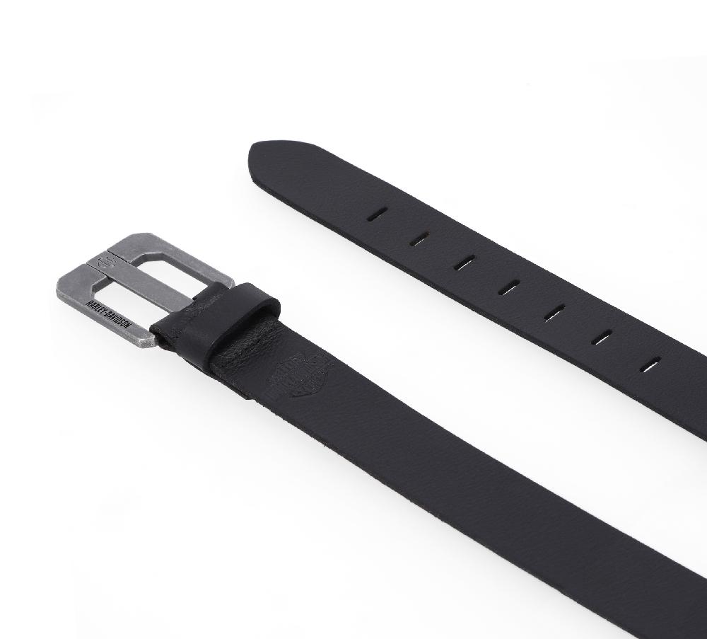 Harley Die Cut Bar & Shield 2 Prong Belt In Black