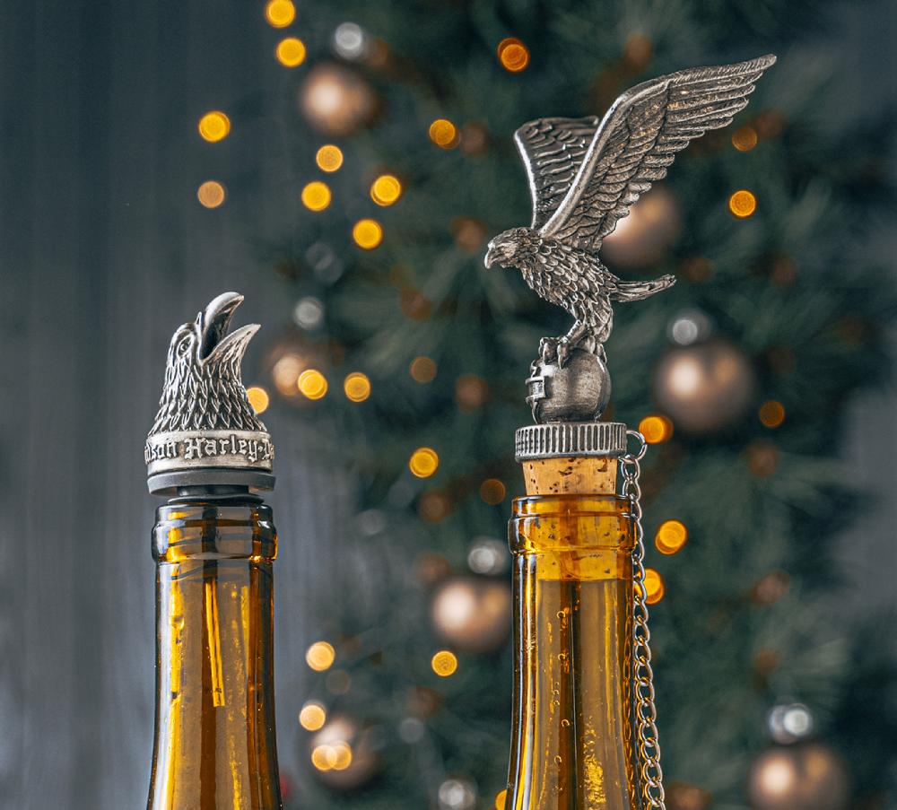 Harley Eagle Bottle Stopper/Pour Set