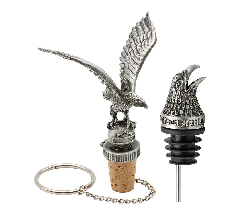 Harley Eagle Bottle Stopper/Pour Set