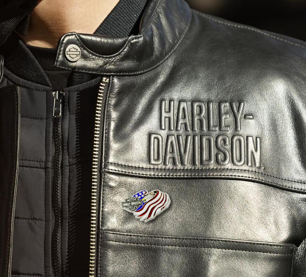Harley Eagle Flag Pin