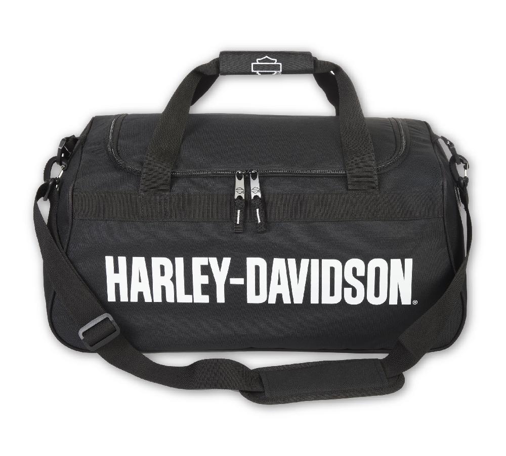 Harley Eagle Logo Duffel In Black/White