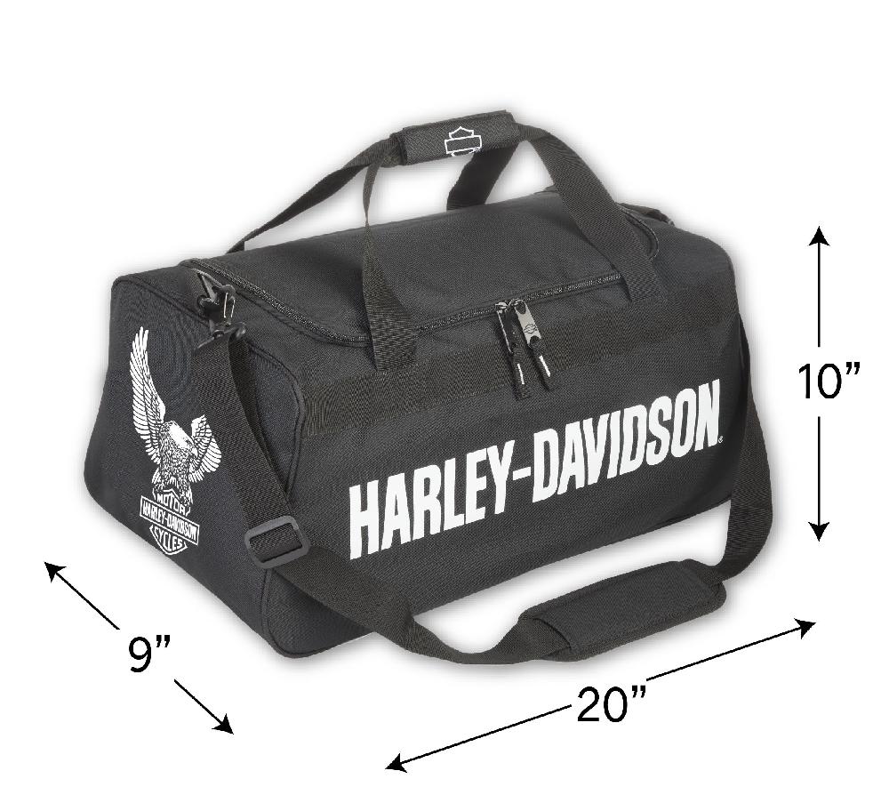 Harley Eagle Logo Duffel In Black/White