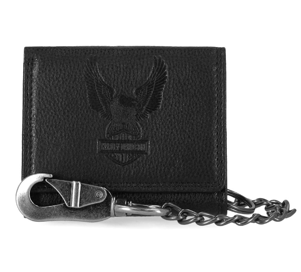 harley Eagle Trifold Wallet With Chain
