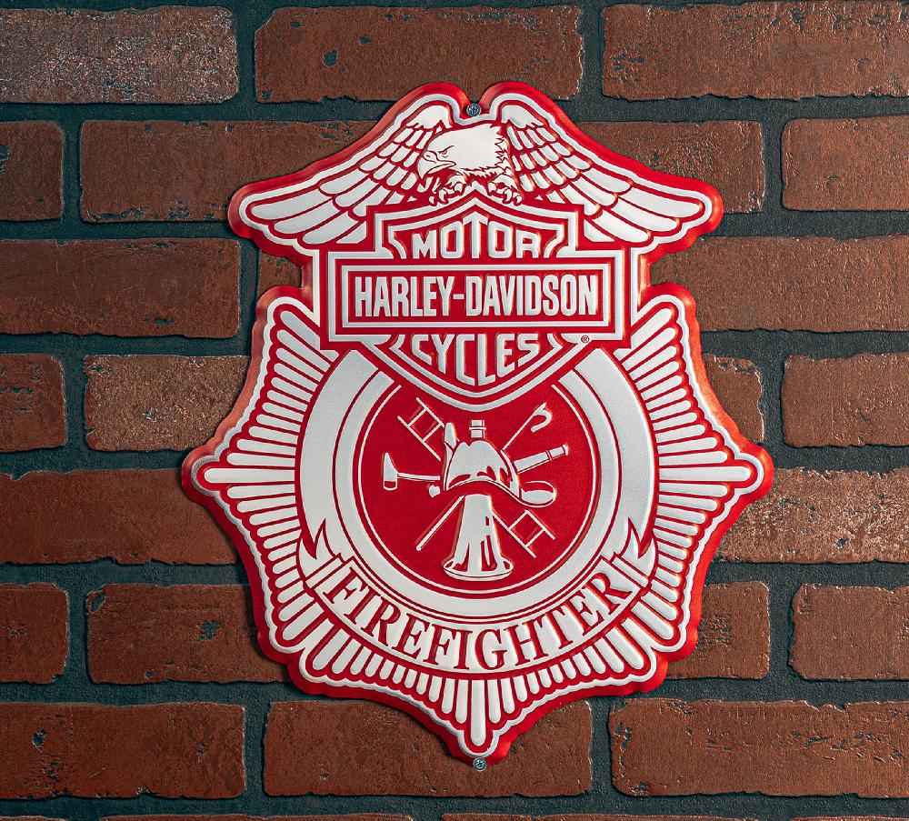 Harley Firefighter Metal Sign