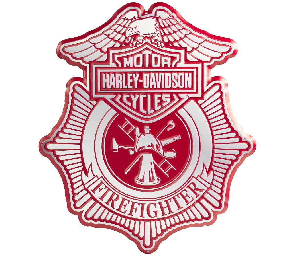 harley Firefighter Metal Sign