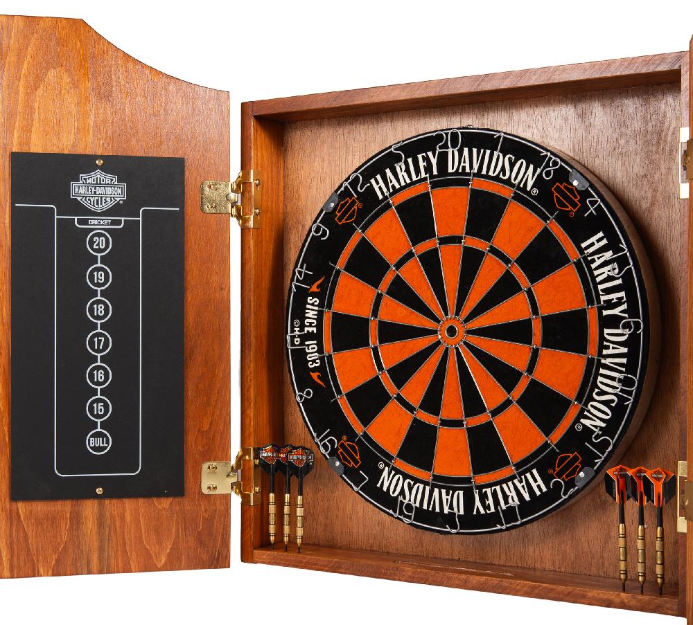 Harley H-D Bar & Shield Dartboard Cabinet Kit