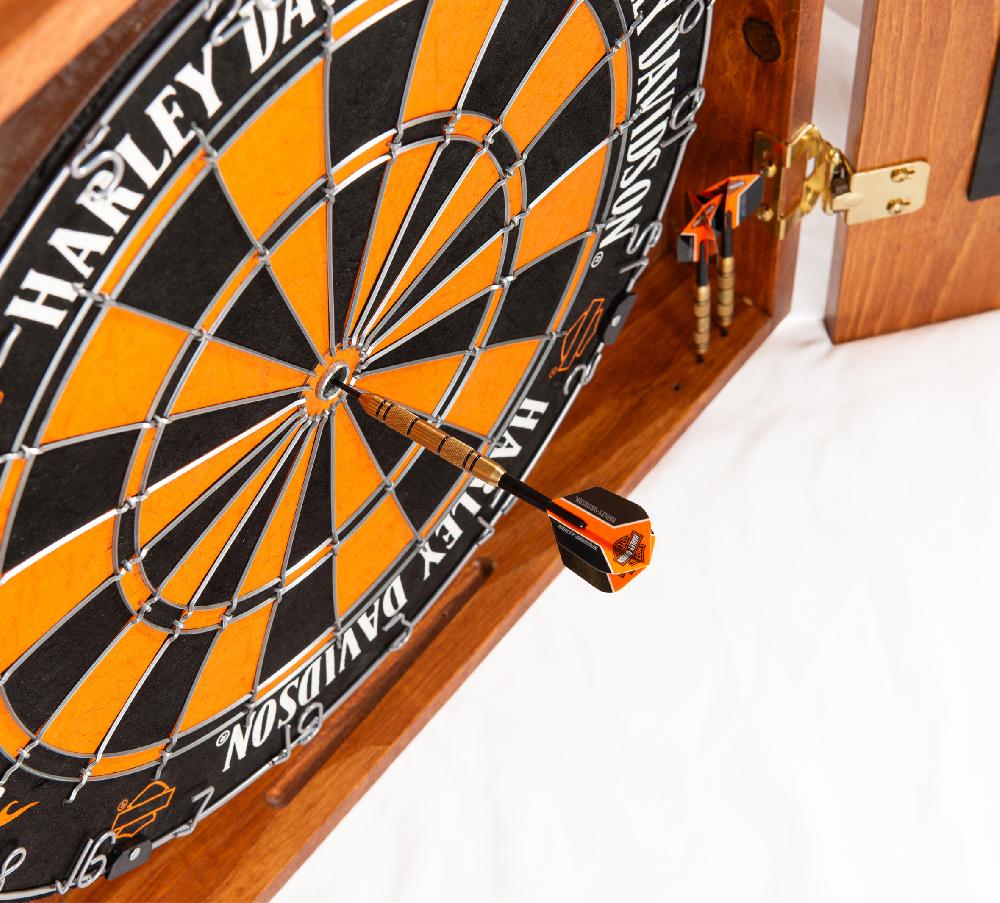 Harley H-D Bar & Shield Dartboard Cabinet Kit