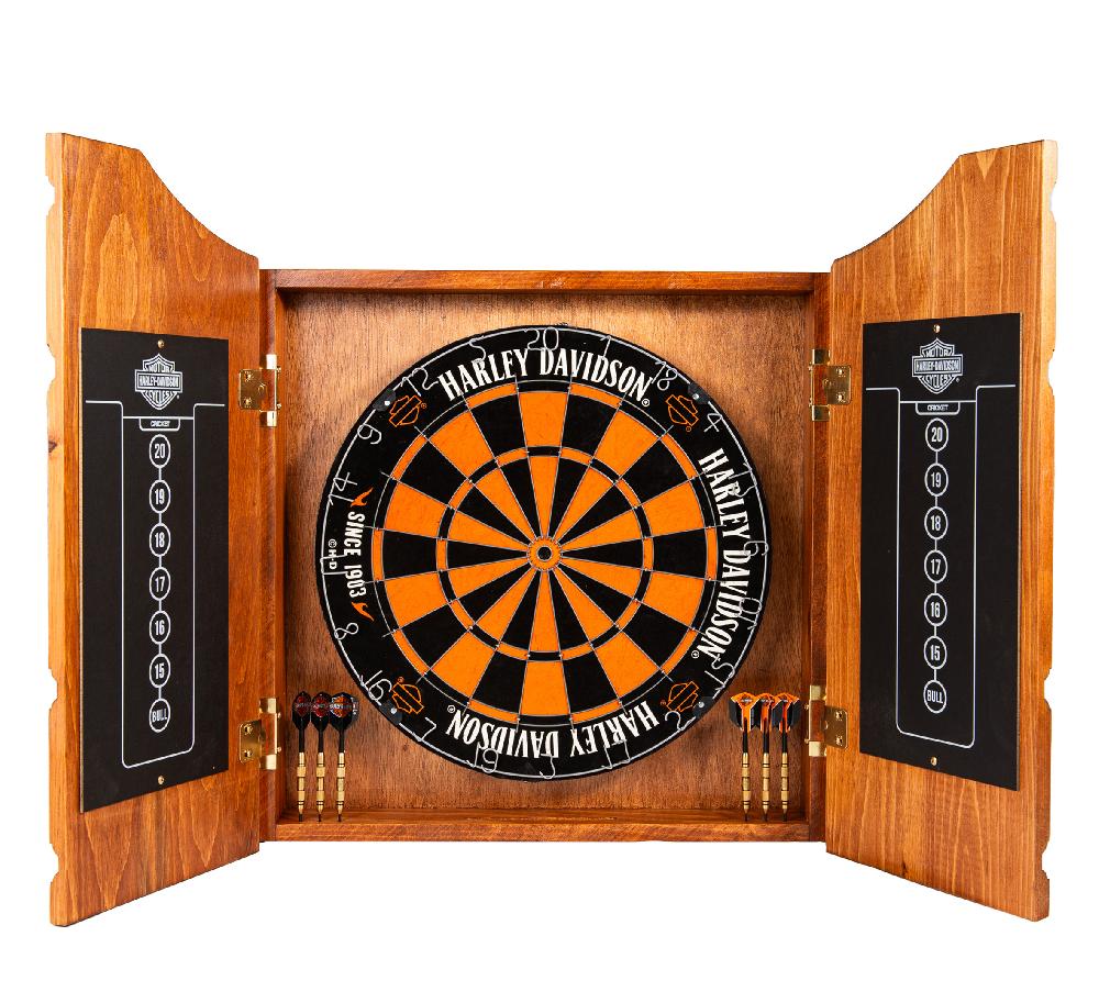 harley H-D Bar & Shield Dartboard Cabinet Kit