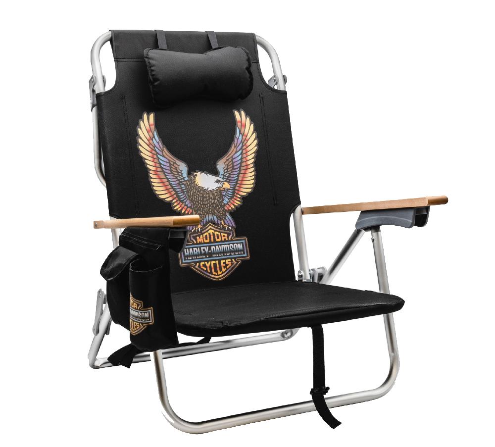 harley H-D Vivid Bar & Shield Eagle Beach Chair