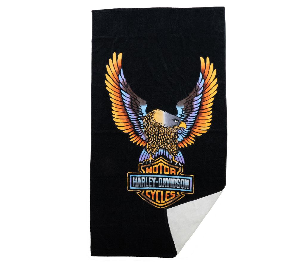 Harley H-D Vivid Bar & Shield Eagle Beach Towel