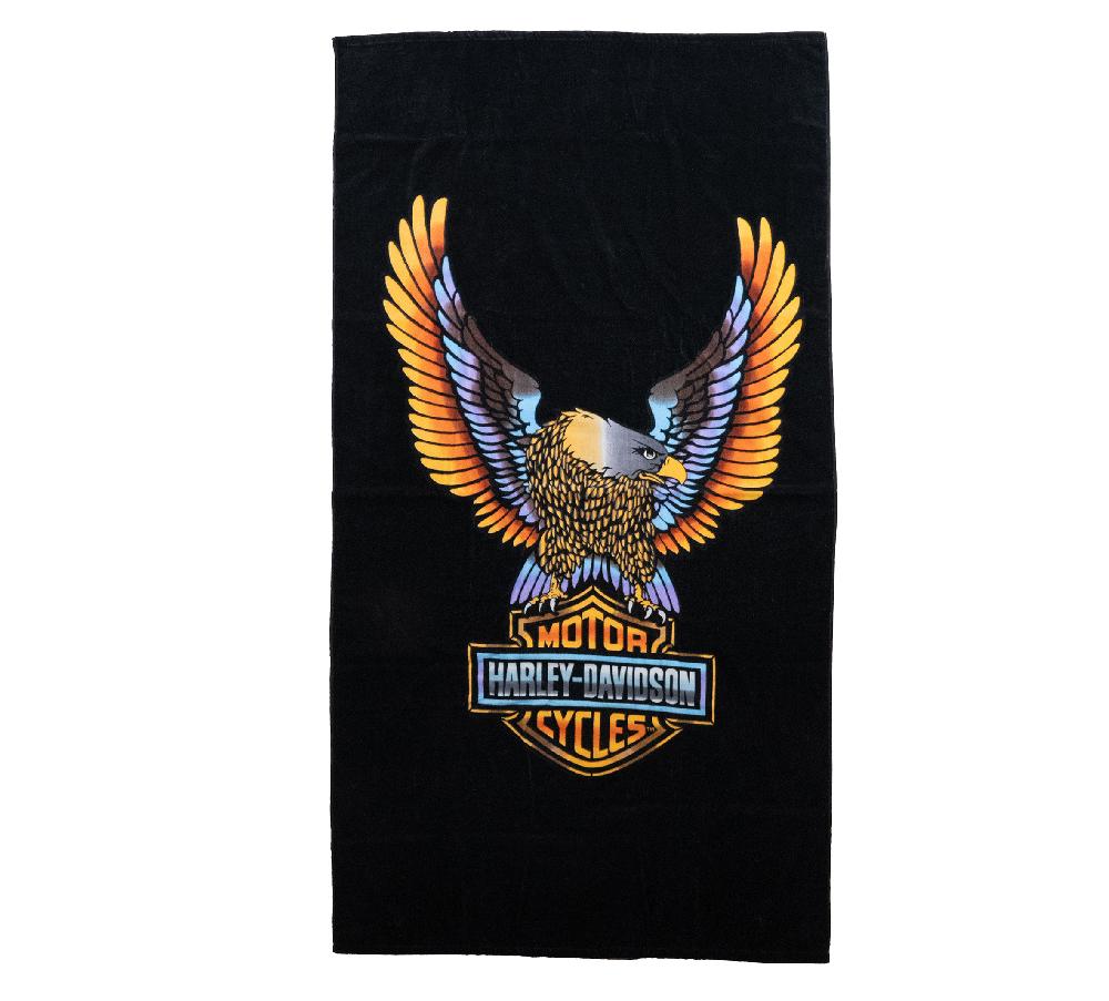 harley H-D Vivid Bar & Shield Eagle Beach Towel