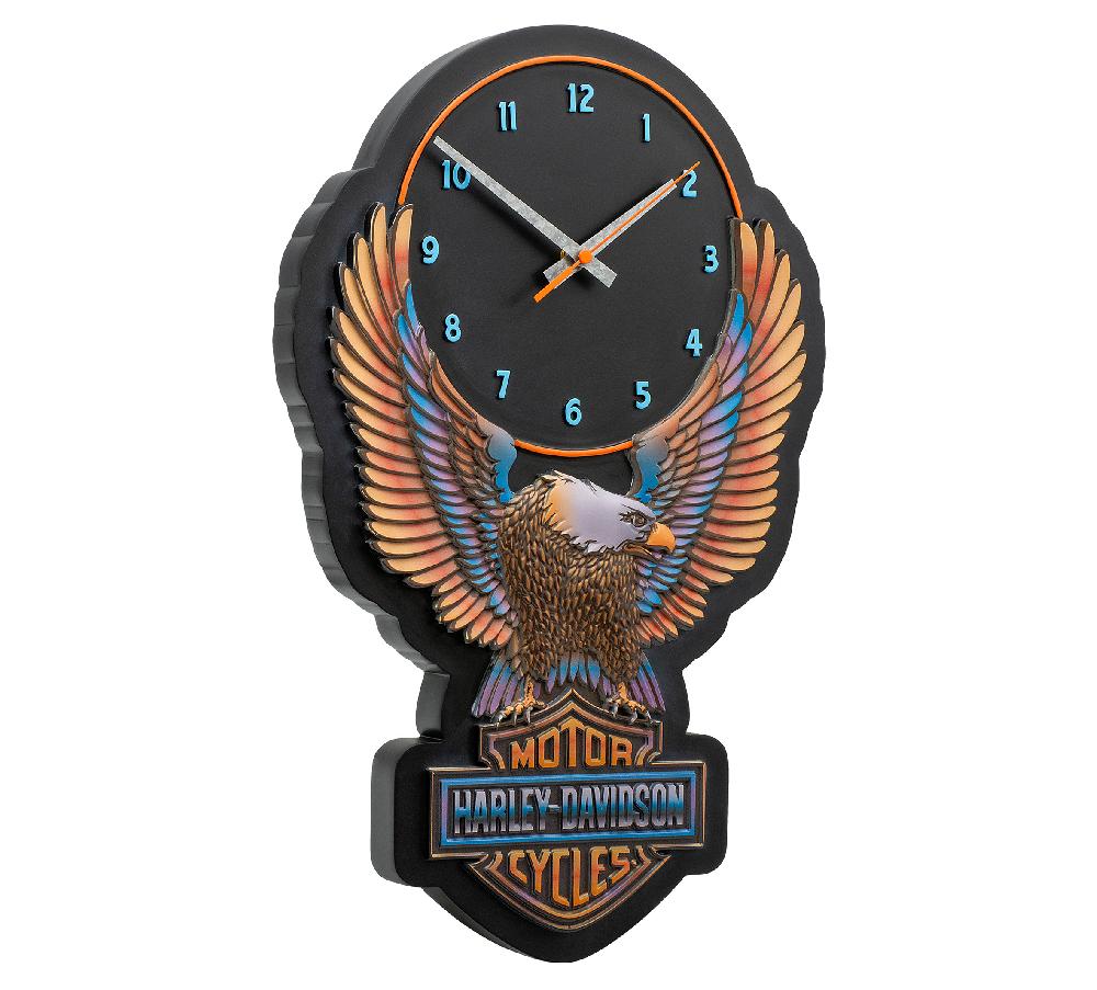Harley H-D Vivid Bar & Shield Eagle Outdoor Clock