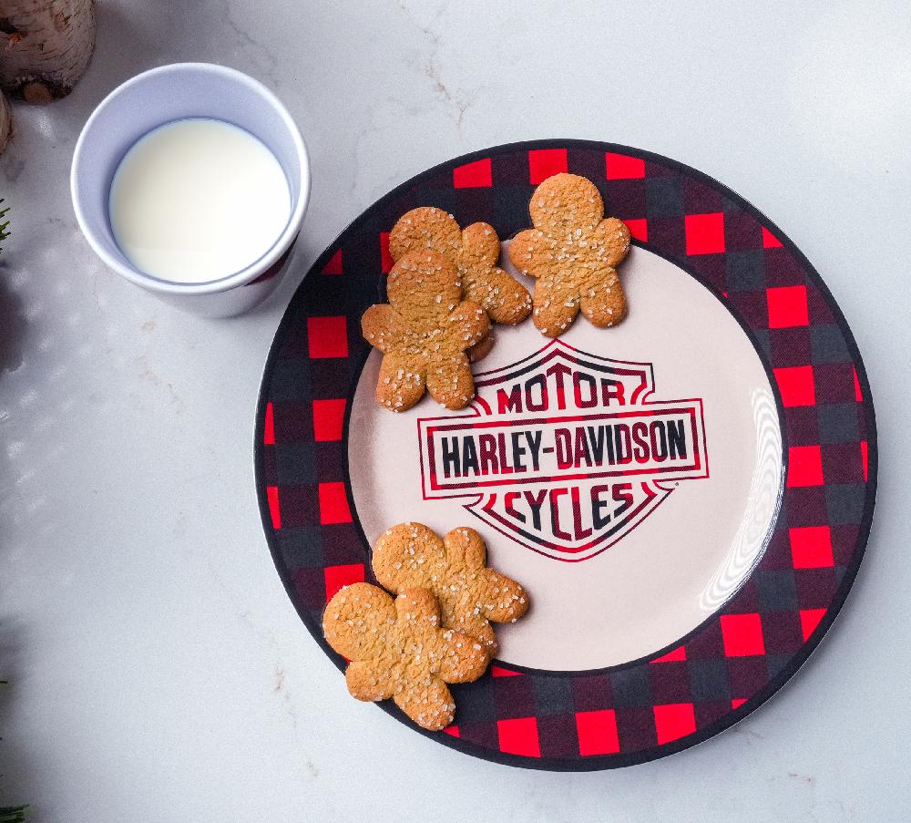 Harley Holiday Plaid Cookie Plate And Cup Set