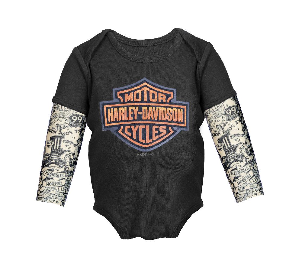 harley Infant Boy's Mesh Tattoo Sleeve Creeper