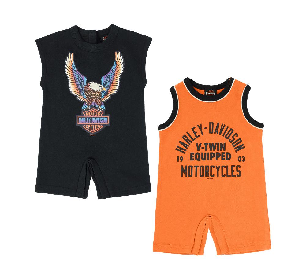 harley Infant Boys 2 Pack Rompers