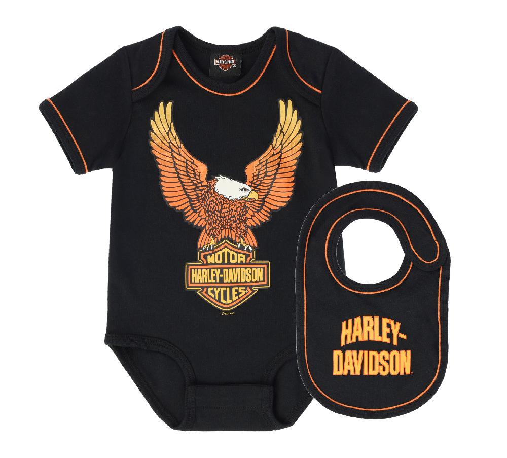 harley Infant Boys Rib Bodysuit & Bib 2 Piece Set