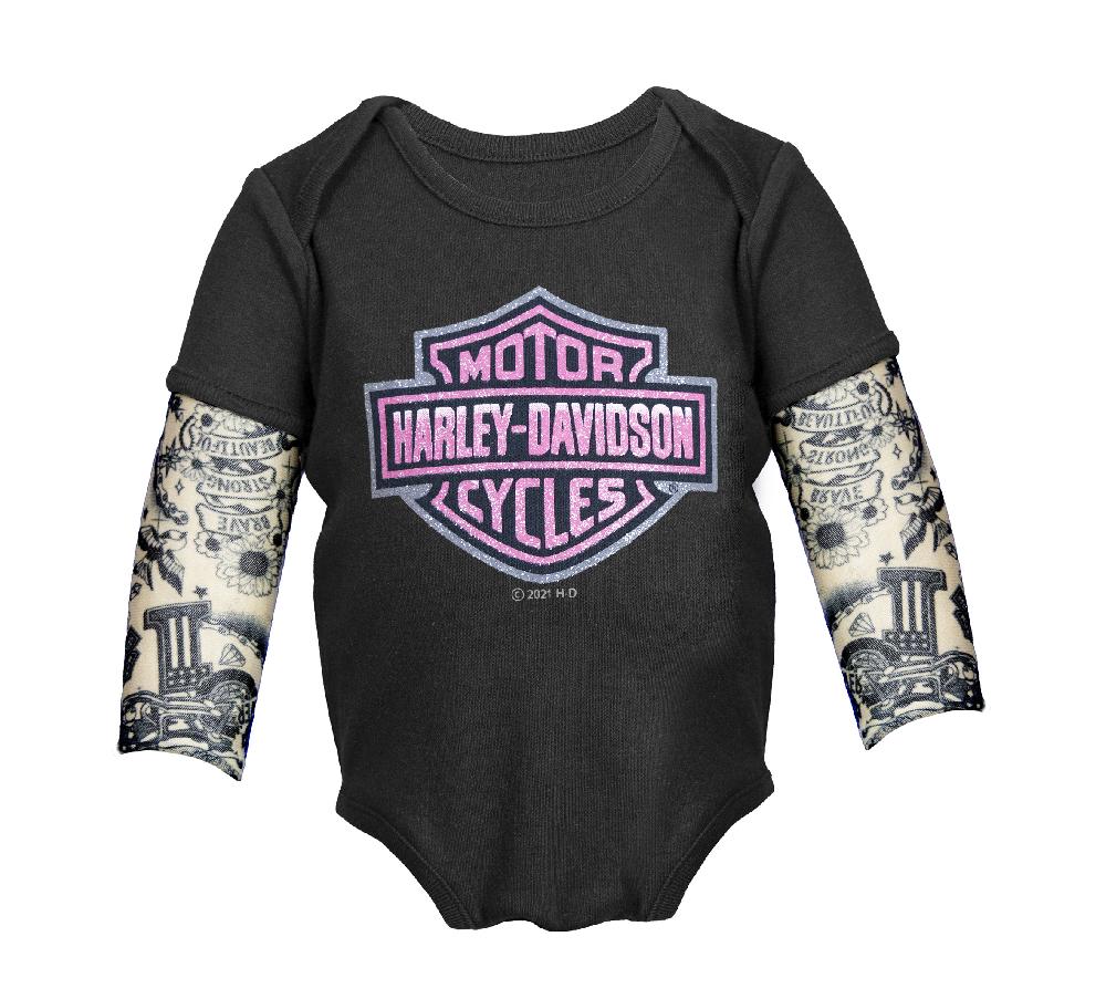 Harley Infant Girl's Mesh Tattoo Sleeve Creeper