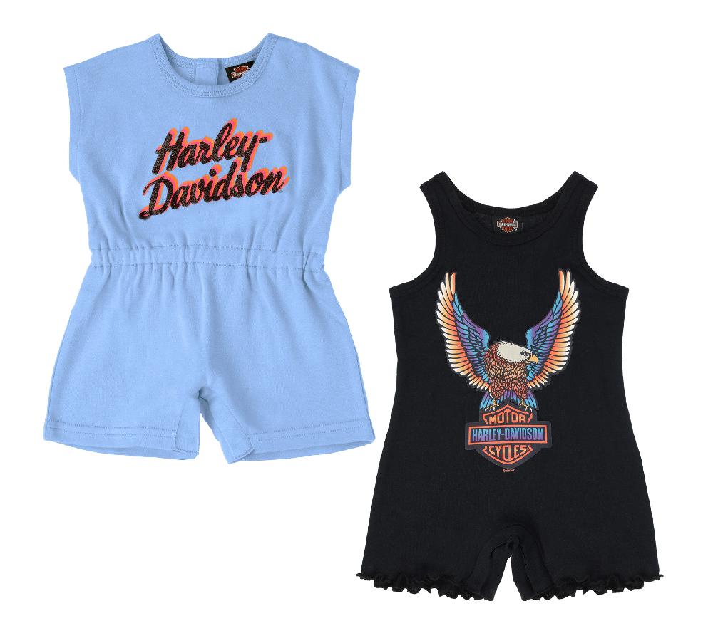 harley Infant Girls 2 Pack Rompers