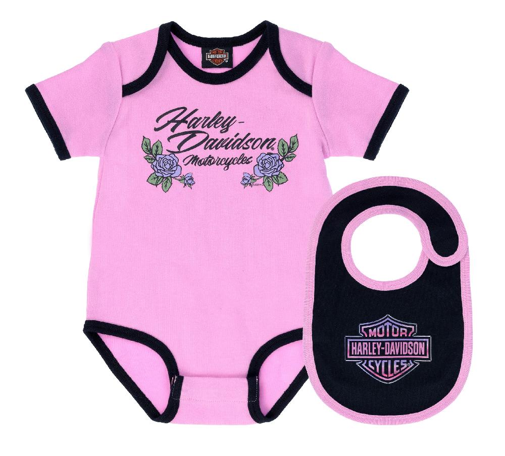 harley Infant Girls Rib Bodysuit & Bib Set