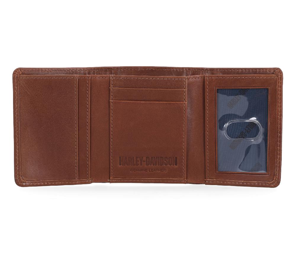 Harley Laser Logo Trifold Wallet