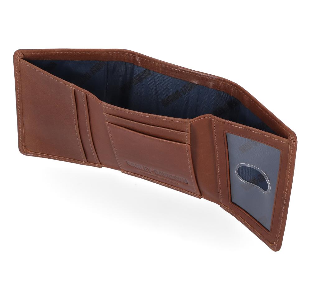 Harley Laser Logo Trifold Wallet