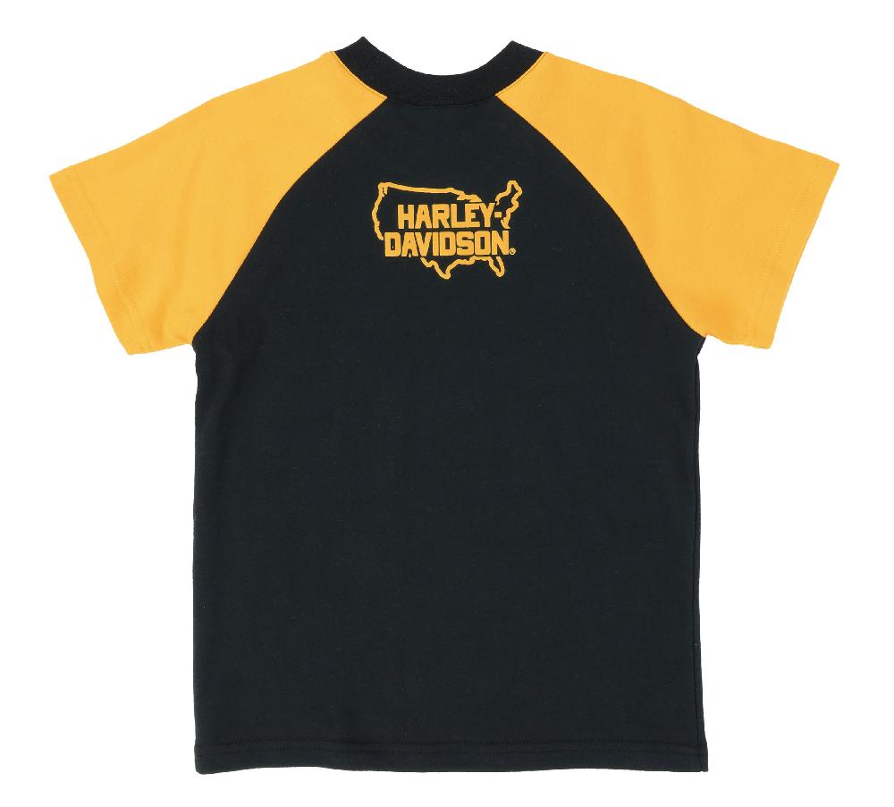 Harley Little Boys Raglan Short Sleeve Tee
