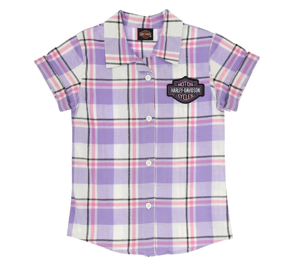 Harley Little Girls Plaid Shirt