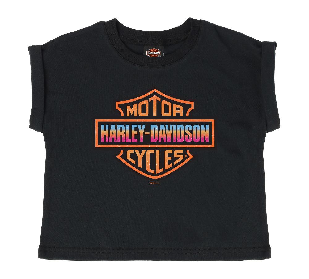 harley Little Girls Short Sleeve Boxy Tee
